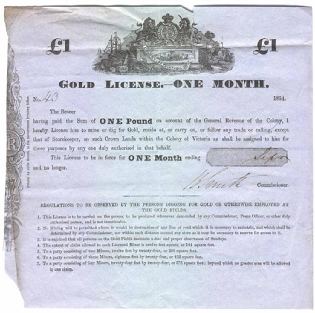photo of a gold licence