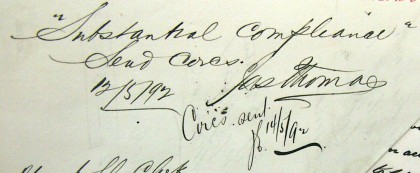 Detail of file note, 12 May 1892