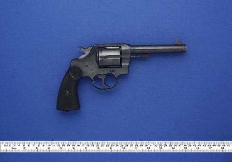 A colt revolver similar to the ones the robbers were alleged to have been carrying, according to one newspaper report. 