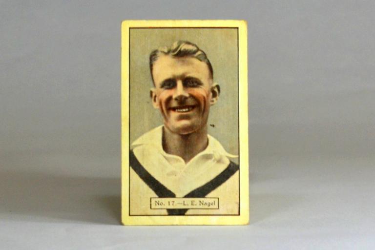 Allen’s Sweets cricket card featuring Lisle Nagel, circa 1932 