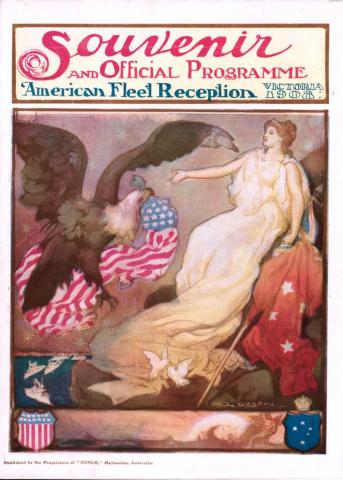 Souvenir and Official Programme, American Fleet Reception, Victoria, 1908 (front cover). VPRS 10370/P0, Unit 7.