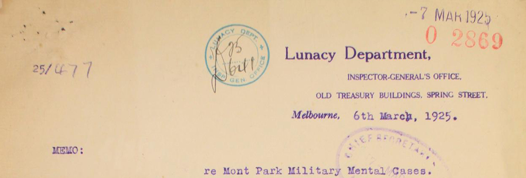 letter from lunacy department