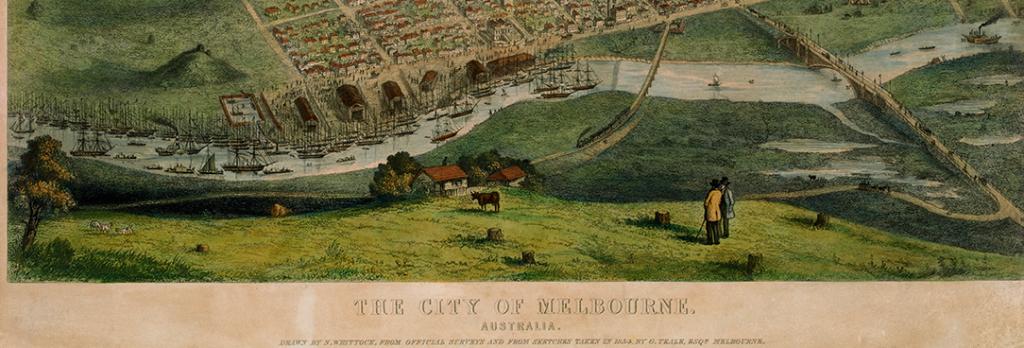 N. Whittock, ‘The City of Melbourne, Australia’, drawn from official surveys and from sketches taken in 1854 by G. Teale, State Library Victoria