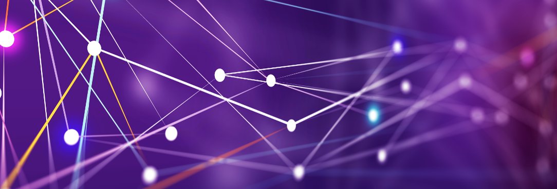 Banner of purple digital data 