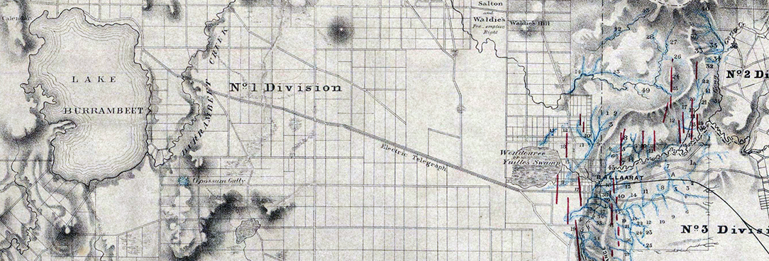Map of Ballarat Mining District Nineteenth century map of Ballarat mining district
