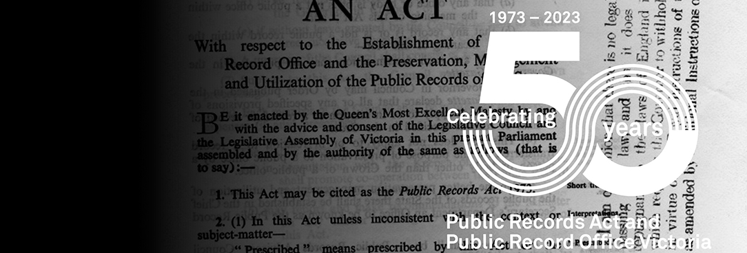 a photo of the public records act with a 50 years label in the corner