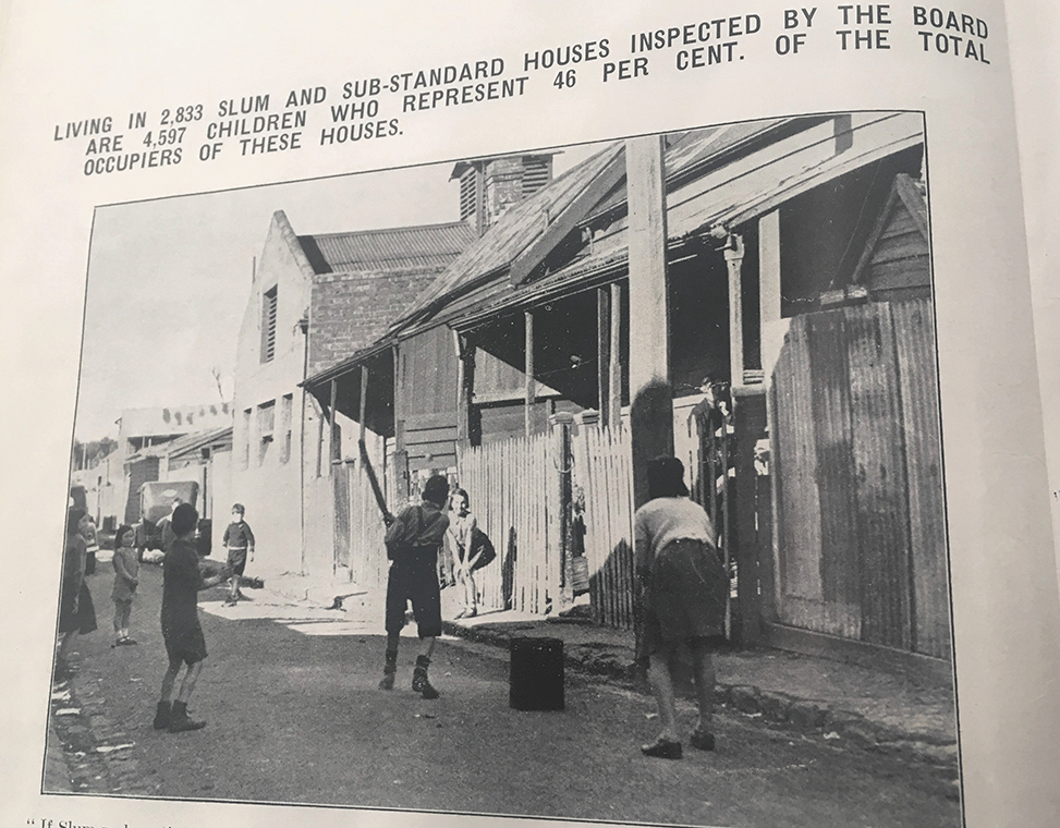Black and white photo from the progress report of slum abolition board 1937