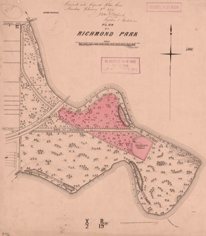 Plan of Richmond Park, AL Martin, Surveyor, 1872