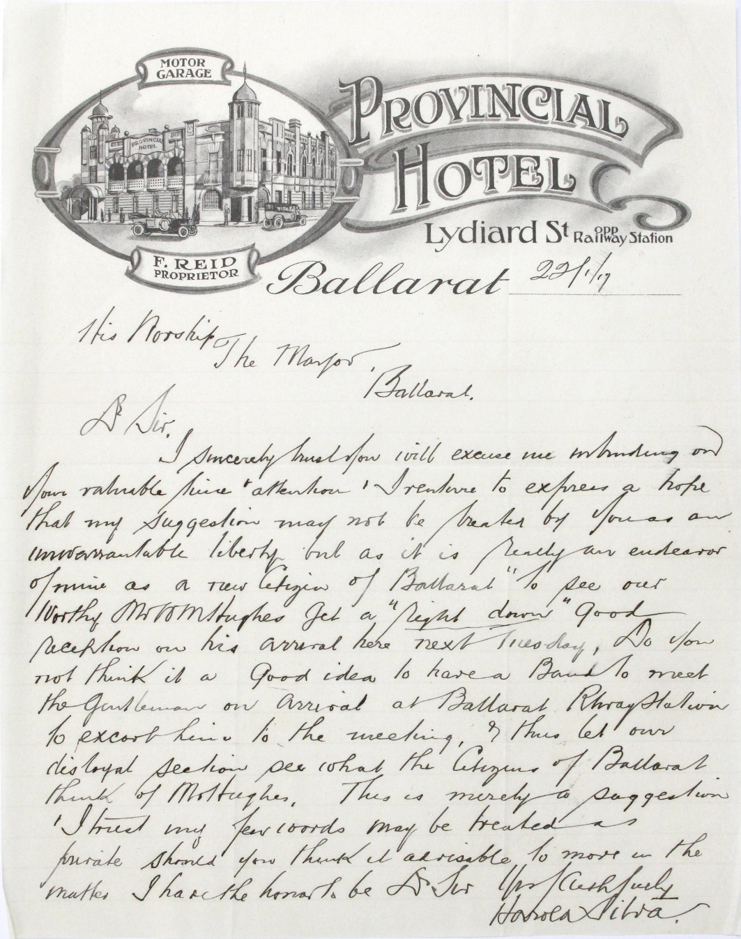Provincial Hotel letterhead