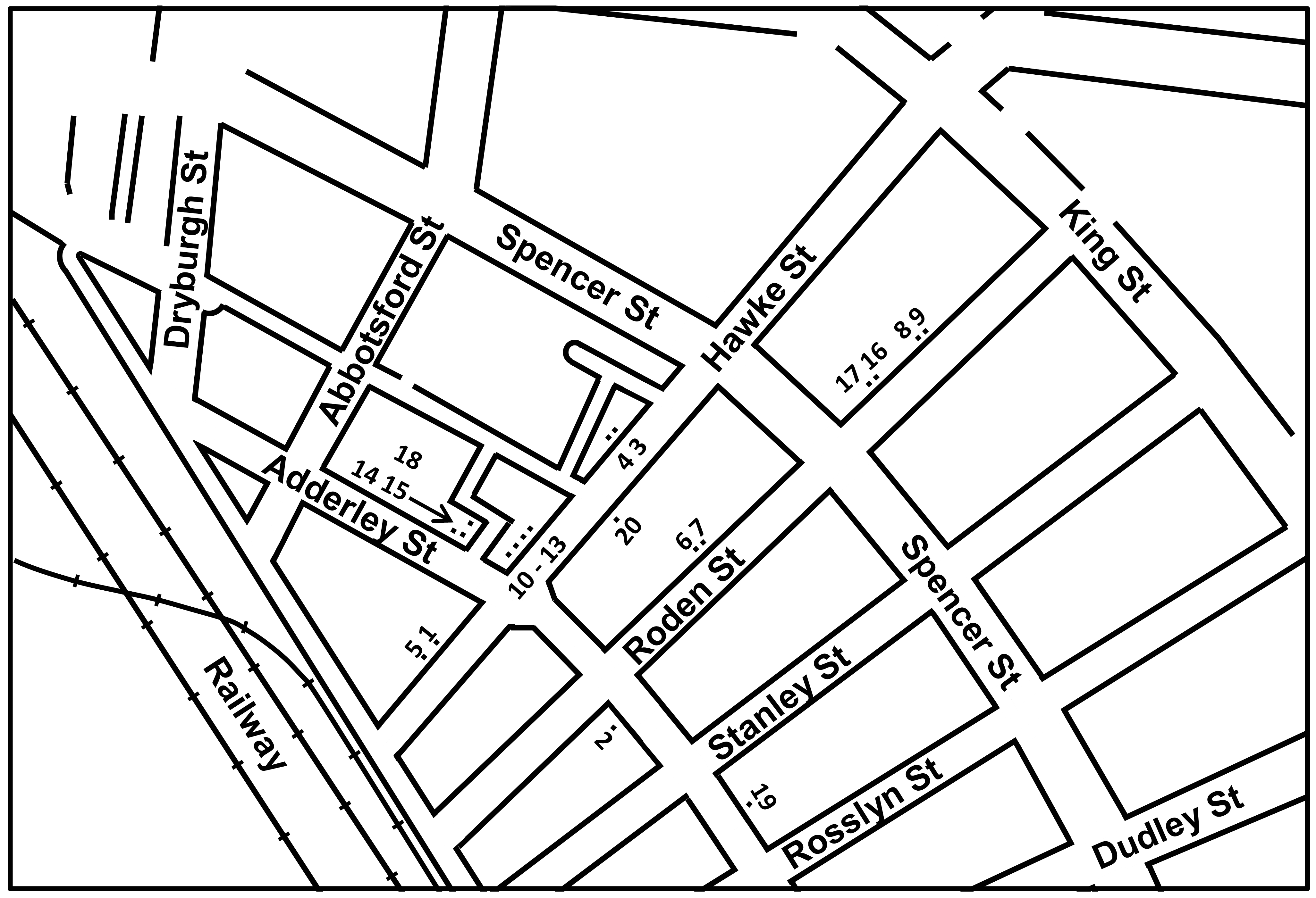 ap showing the location of the surviving homes built by John Jones 