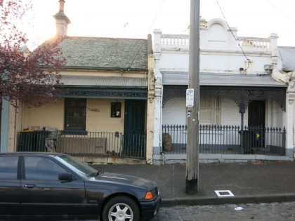 Early surviving cottages built by John Jones in Hawke Street in the 1870s
