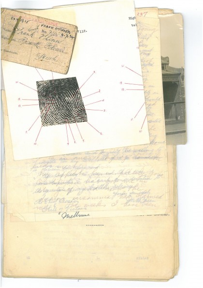 Fingerprints used to identify Flinn as Frank O’Brien