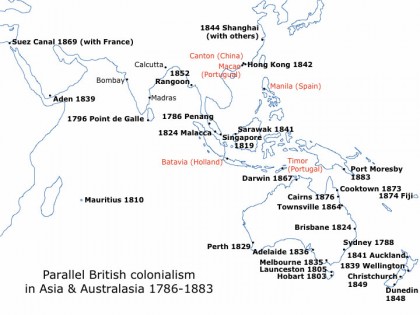 Parallel British colonialism in Asia & Australasia 1786-1883.