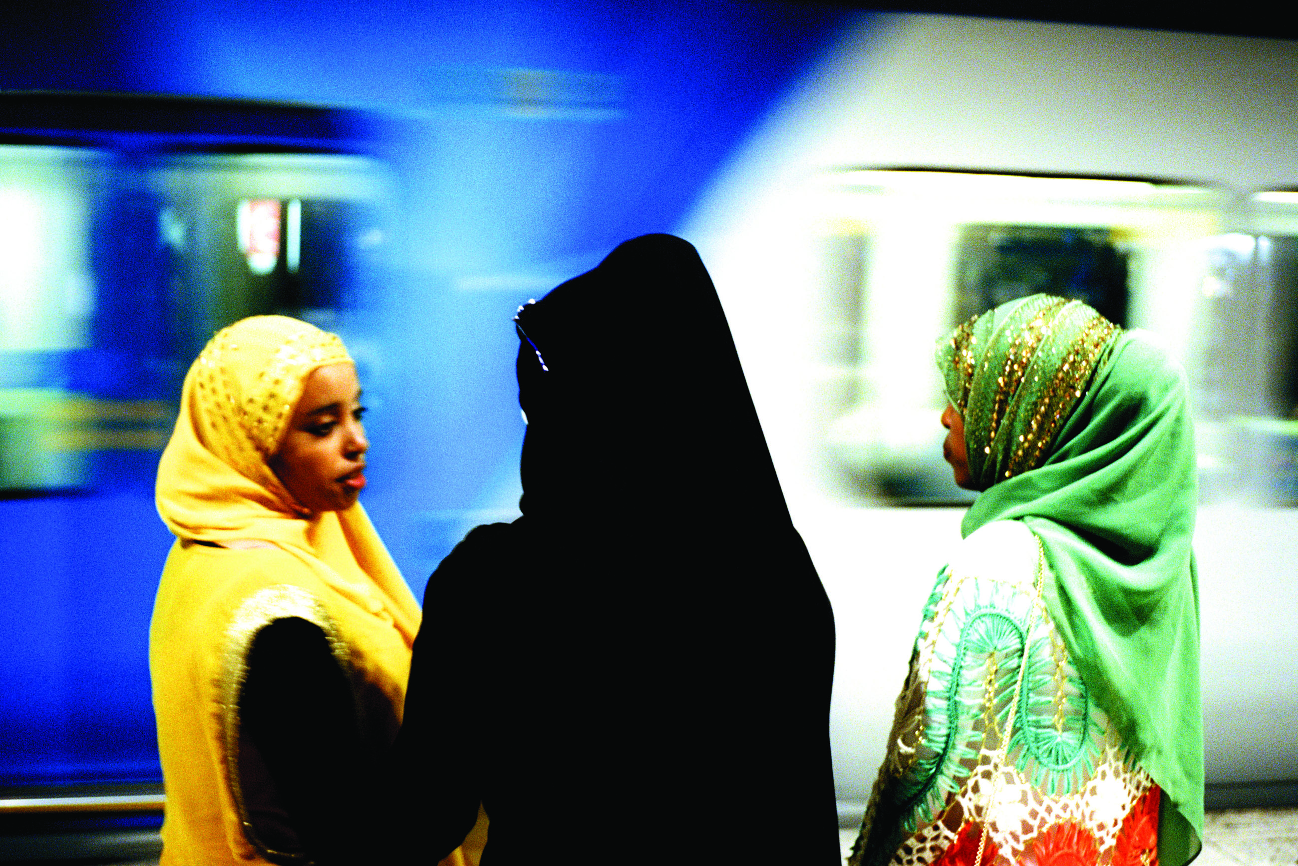 photo of women waiting for train