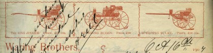 Letter from Waring Brothers, Melbourne, dated 16 October 1907
