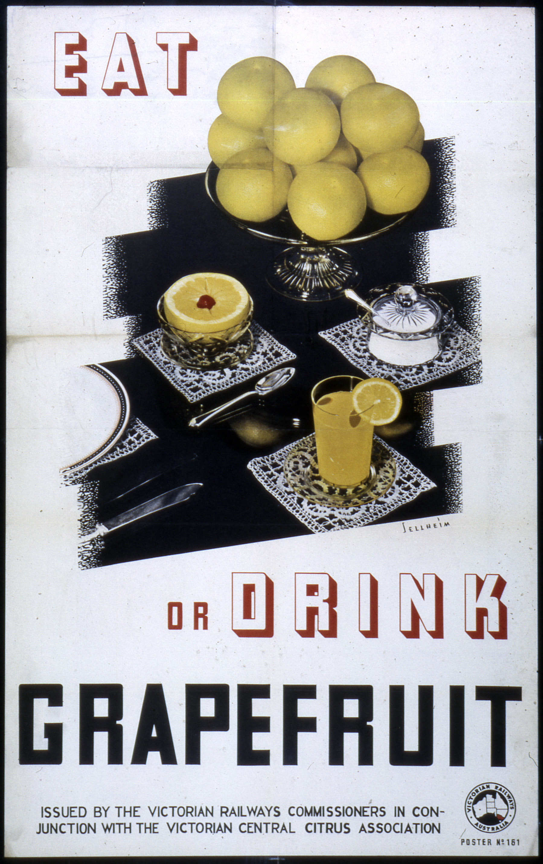 Eat or Drink Grapefruit poster by Gert Sellheim, circa 1930s