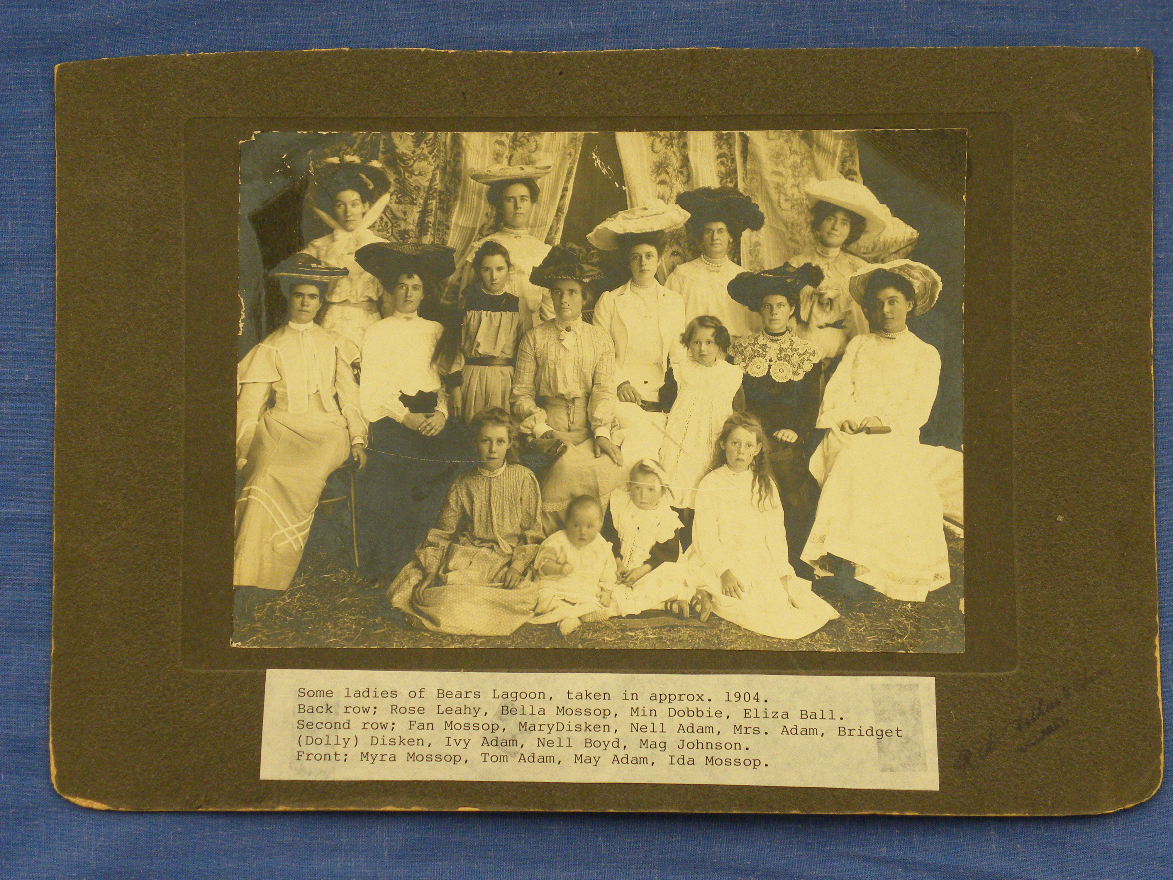 Black and white photograph of a group of women from Bears Lagoon.