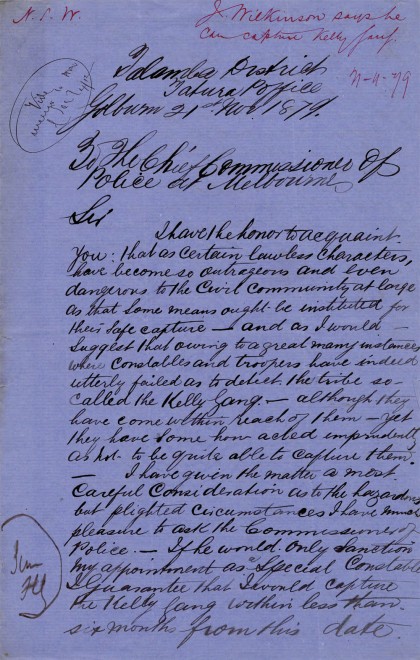 four-page letter, dated 21 November 1879