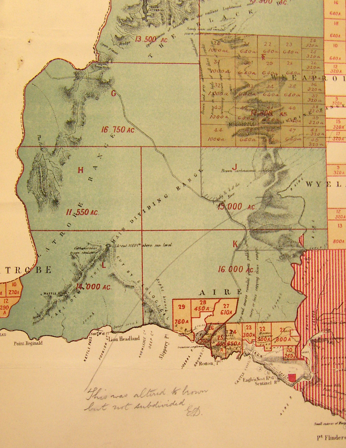 Fragment of Land Act 1884 map