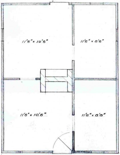  Floor Plan to 43 Aitken Street in Blunden, Salter & Winikoff, ‘Domestic Building in Williamstown before 1870’, 