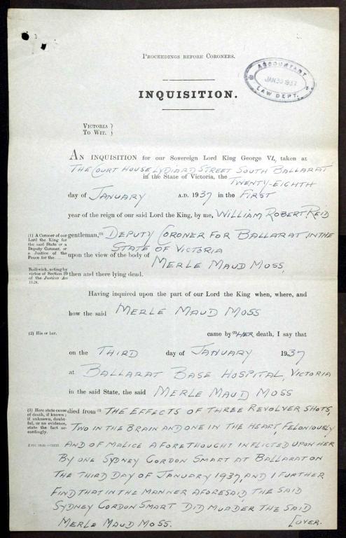 A page of an inquisition with printed and handwritten writing