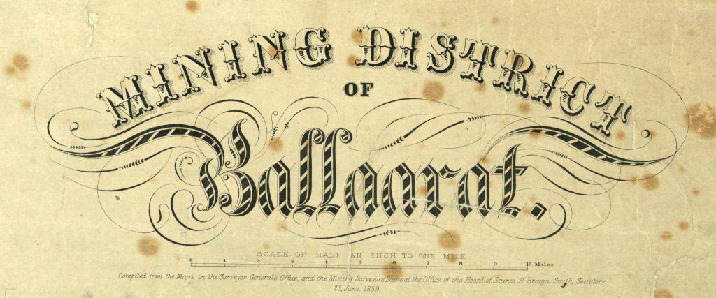 Heading on a Ballarat Mining Map