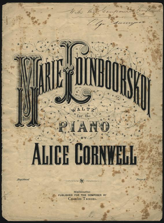 Cover of sheet music written for the piano