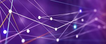 Banner of purple digital data 