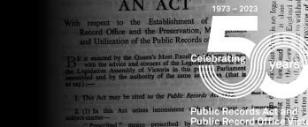 a photo of the public records act with a 50 years label in the corner