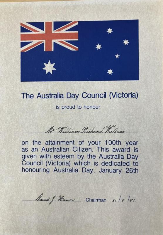 certificate for wallace