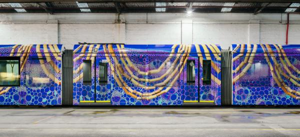 a colourful tram
