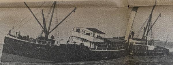 a picture of the ship within a newspaper article