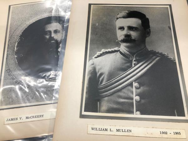 two black and white portraits of men in uniforms with mustaches