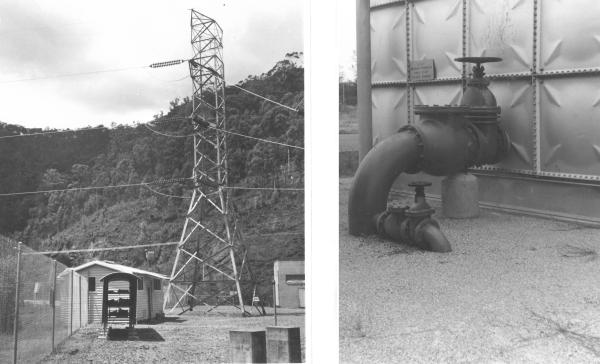 two photos of power stations