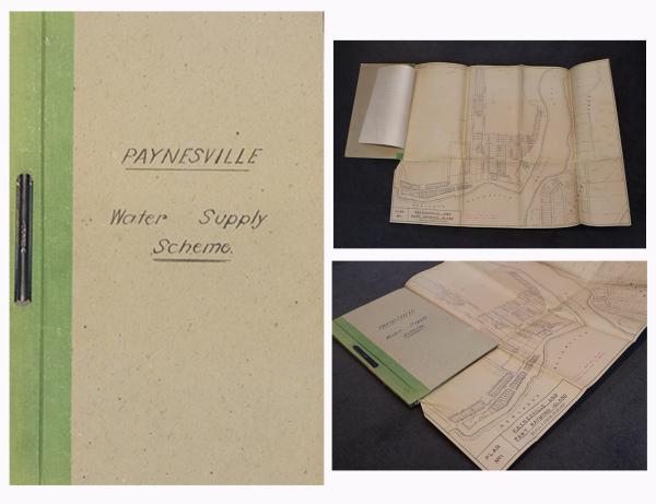 the paynesville file opened to reveal a folded plan