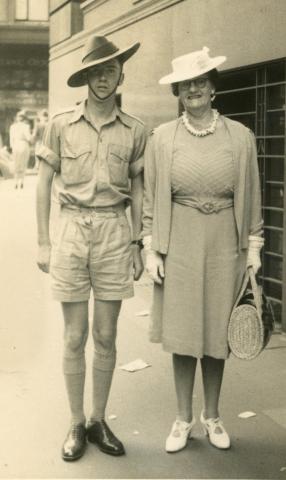 Warwick Meale with his mother 