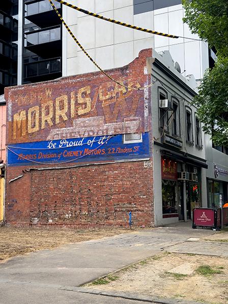 Ghost sign from Cheney Motors, Flemington Road, Courtesy S Reynolds. 