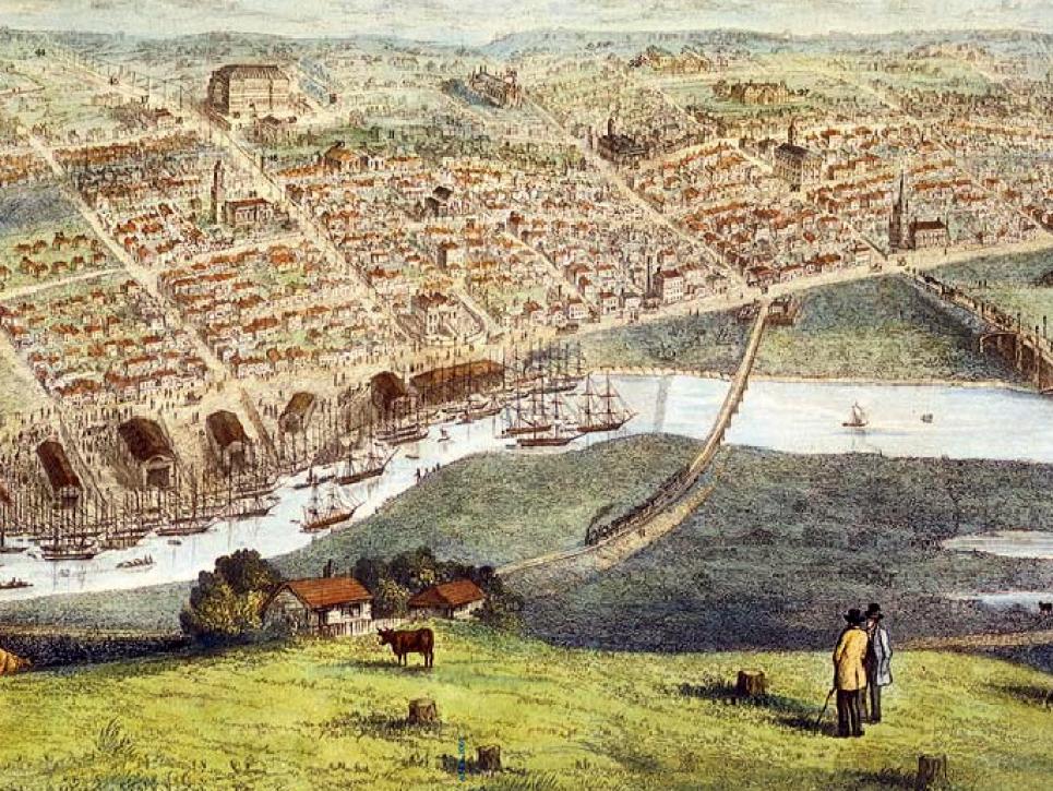 N. Whittock, ‘The City of Melbourne, Australia’, drawn from official surveys and from sketches taken in 1854 by G. Teale, State Library Victoria