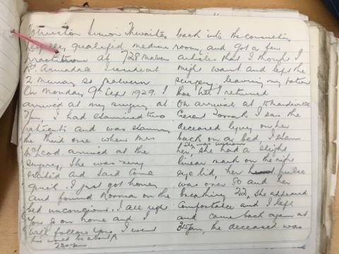 handwritten police notes